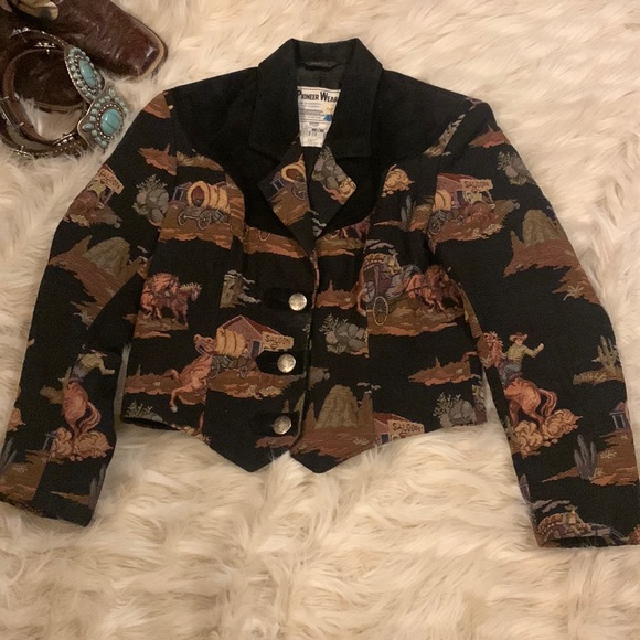 PIONEER Jackets & Blazers - Vintage Pioneer Wear U.S.A. Genuine Leather Suede with Western Design